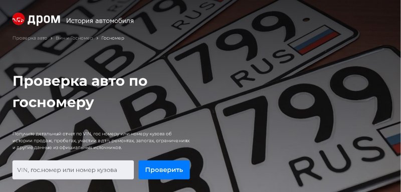 Проверка автомобиля по госномеру